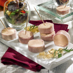 Les Flûteaux de Jambon Fourrés au Foie de Canard en Gelée - 200 g - WAI