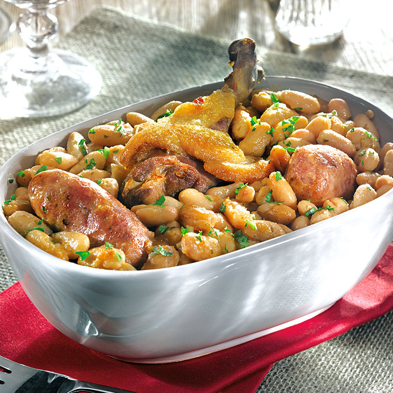 Le Cassoulet au Confit de Canard et à la Saucisse de Toulouse