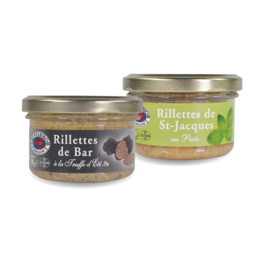 Les Rillettes de St-Jacques au Pesto - 90 g + Les Rillettes de Bar aux Truffes - 90 g - WFQ