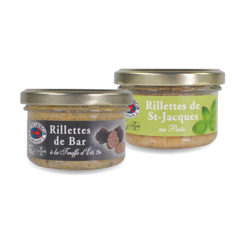 Les Rillettes de St-Jacques au Pesto - 90 g + Les Rillettes de Bar aux Truffes - 90 g - NOEL